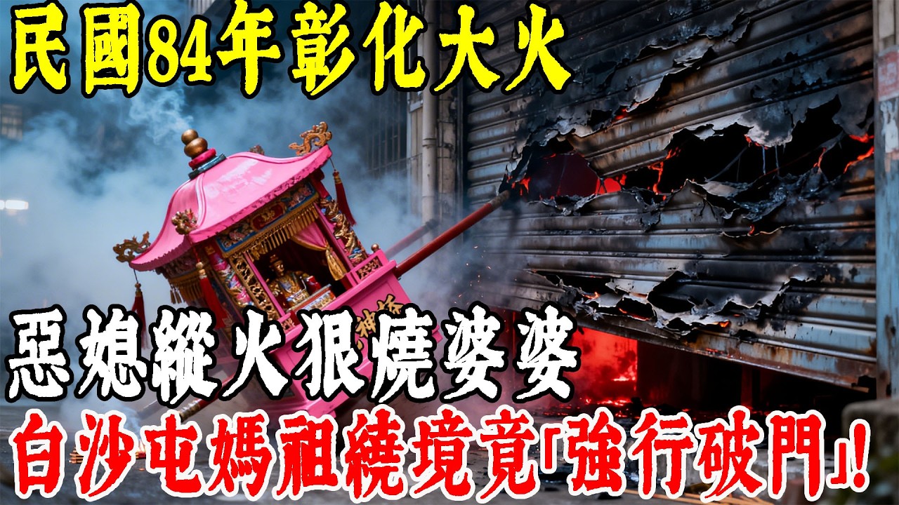 民國84年彰化大火，惡媳縱火狠燒婆婆，白沙屯媽祖繞境竟「強行破門」！三張壓轎金現出真兇…結局大快人心！#情感#民間故事#真實故事#中老年生活 #台灣