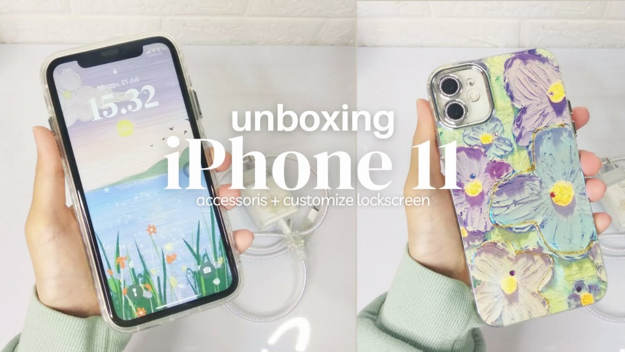 iPhone 11 unboxing 2024 white💭 unboxing aesthetic + accessories + set up 𐙚𓏲⋆ ִֶᡣ𐭩