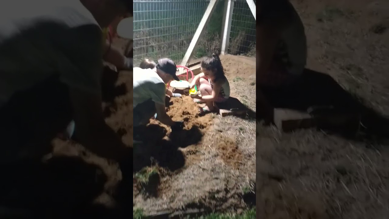 brincando de areia com as crianças