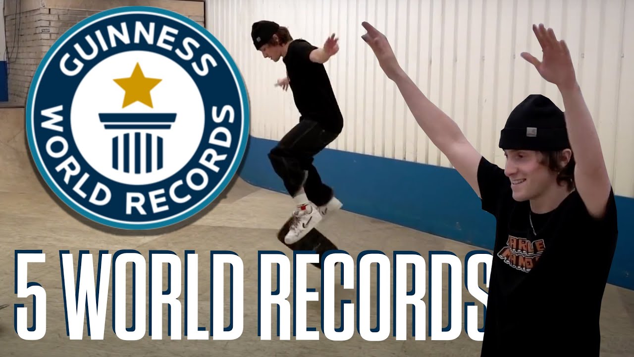 Breaking 5 WORLD RECORDS in one session! | Beating Chris Cole, Ricky Glaser & Rob Dyrdek!