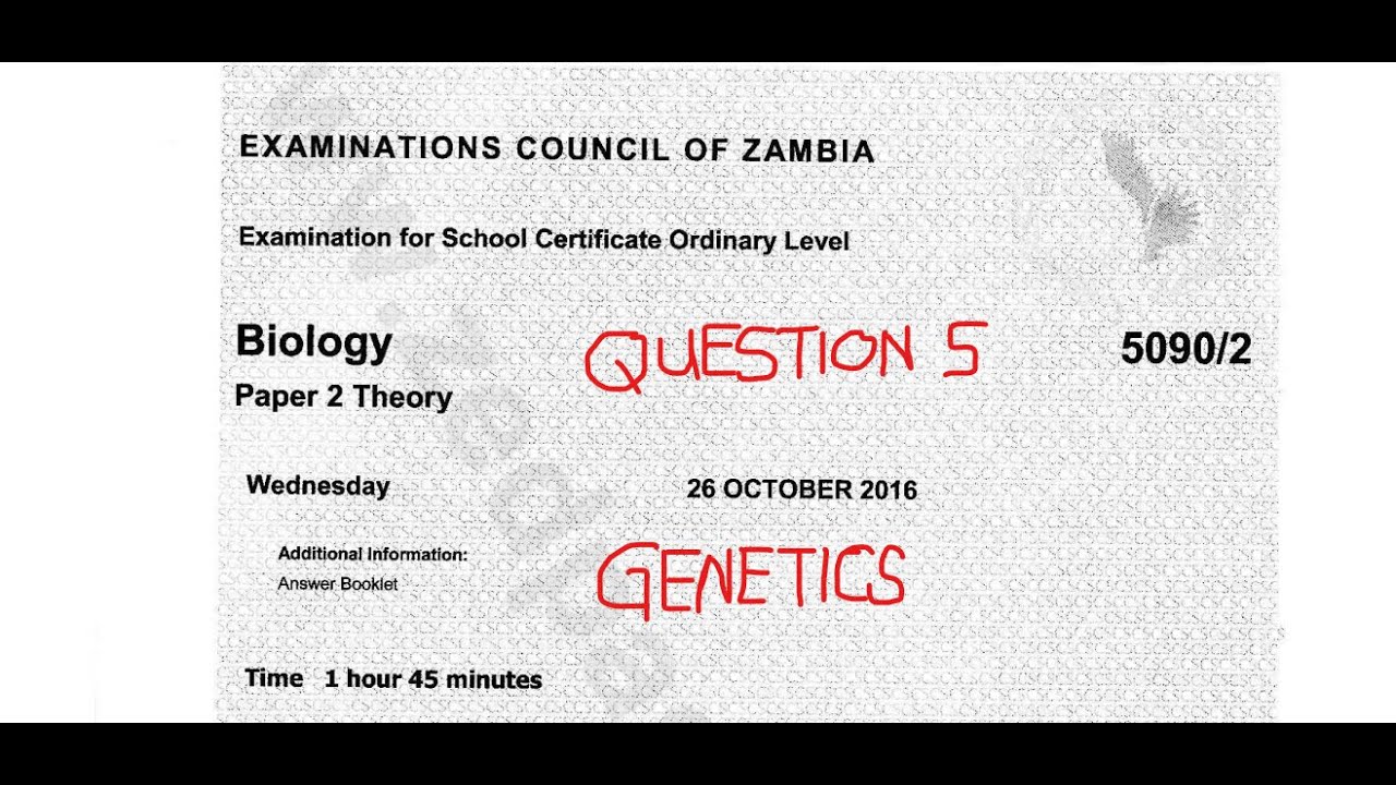 BIOLOGY  2016 PAPER 2  ||  GRADE 12 INTERNAL || QUESTION 5 #biology #genetics #haemophilia