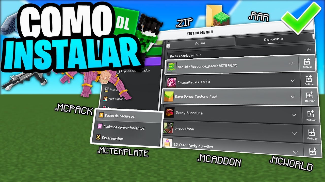 ✅Guía DEFINITIVA de Minecraft PE✅: Instala Addons, Texturas, Shaders, Mapas y Skins (¡Paso a Paso!)