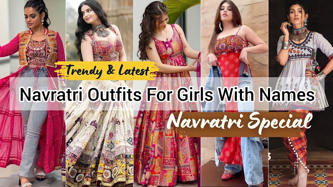 Navratri dress with name/Navratri outfit ideas/Navratri dress idea for girls women/Garba dress ideas