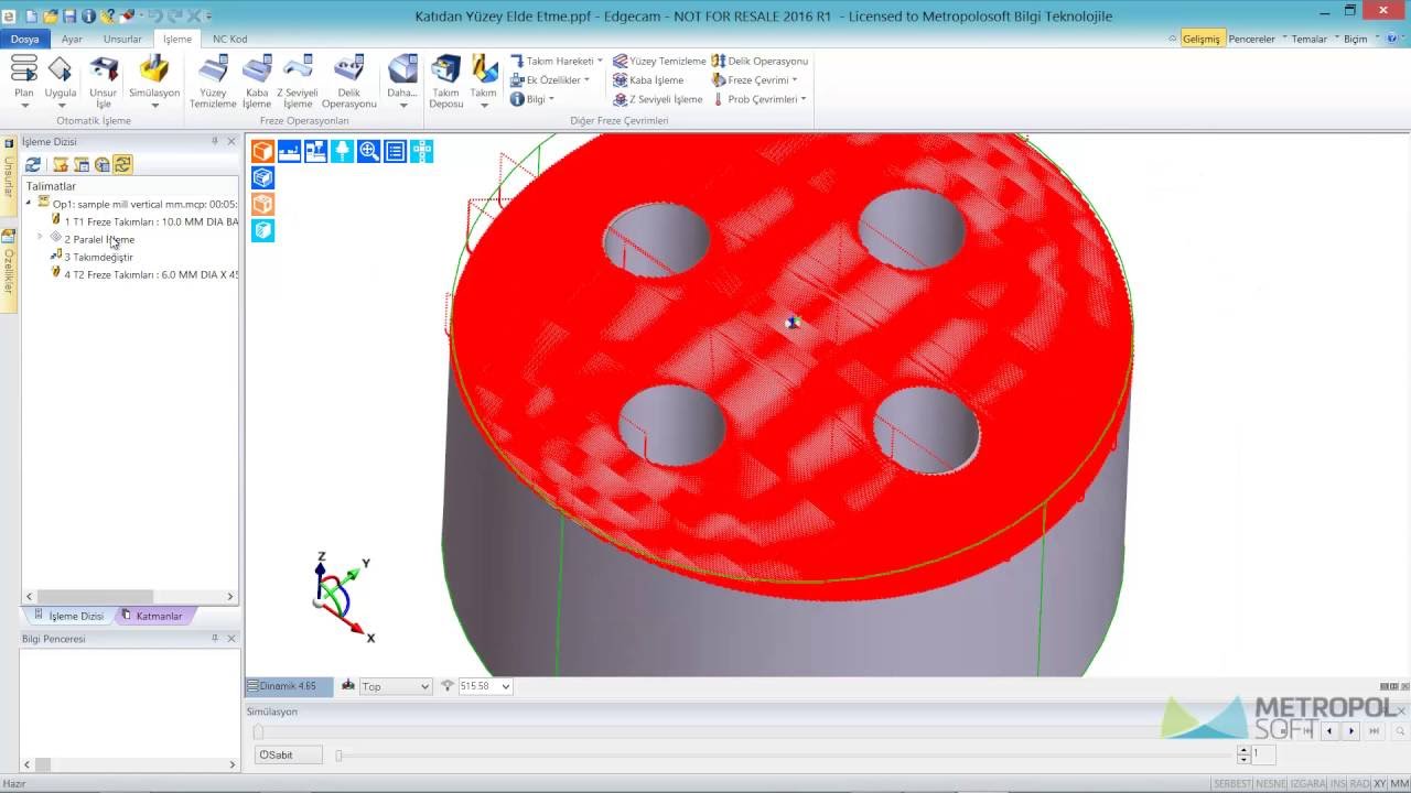 Edgecam Freze Katıdan Yüzey Elde Etme