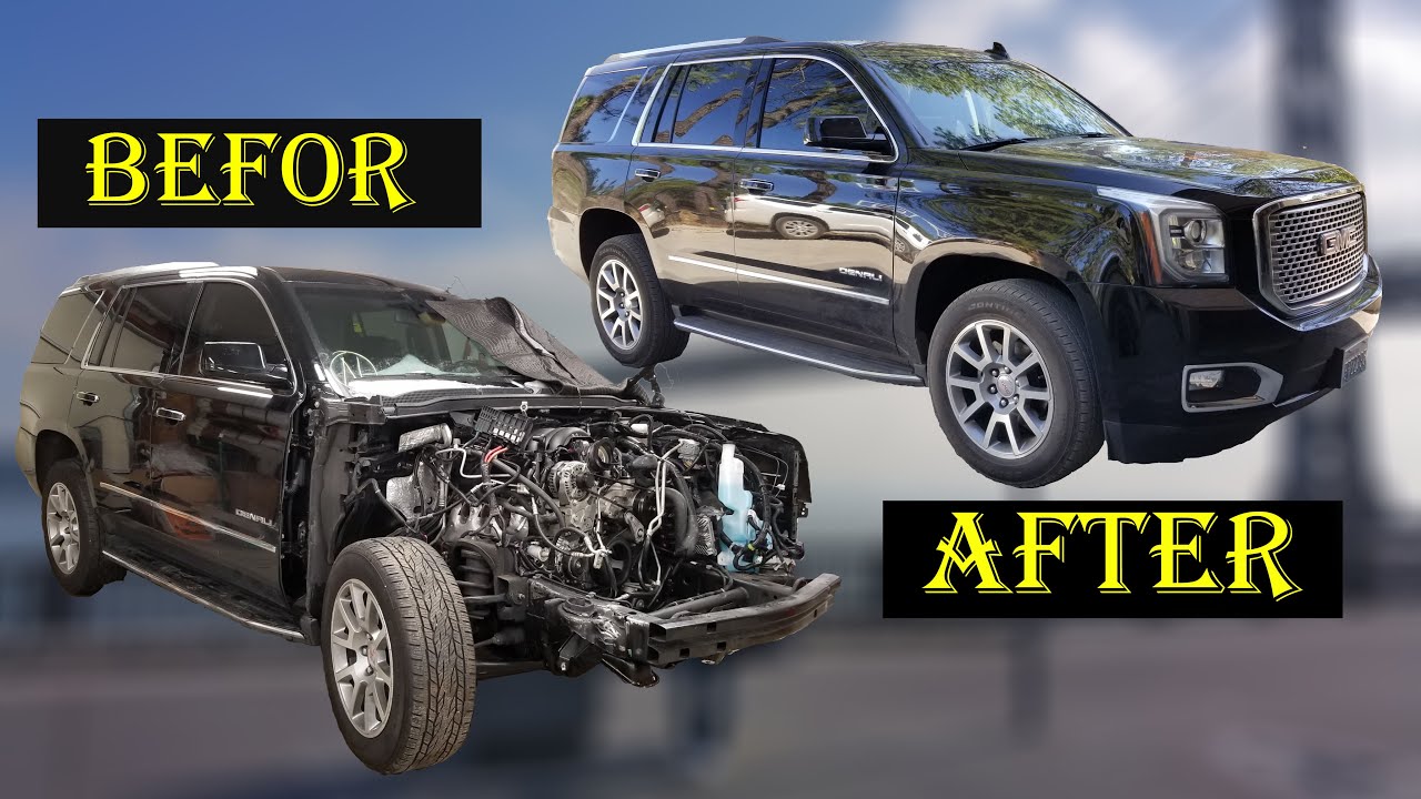 Rebuilding A Wrecked 2017 GMC Denali in 10 minutes/START TO FINISH