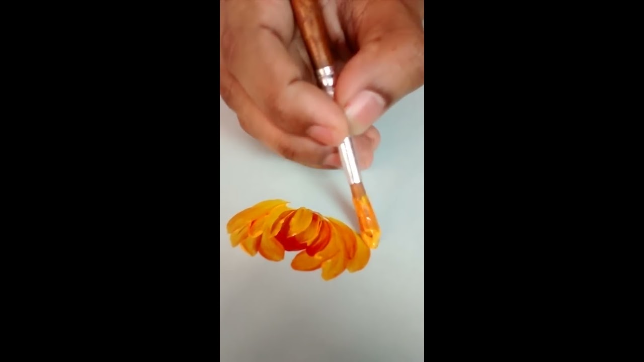 Flower painting a simple way using round brush