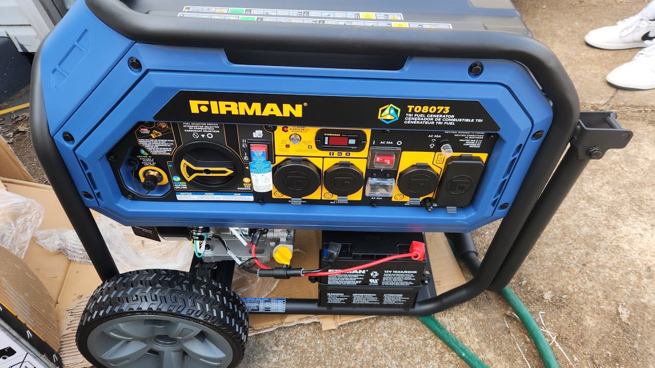 Firman T08073 tri fuel 459cc portable generator.Getting ready for the artic fence storm of 2026