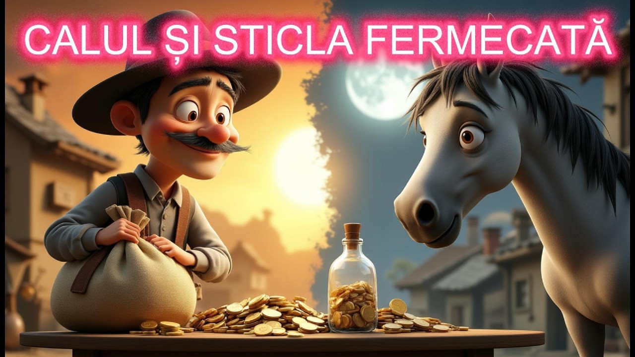 Calul și Sticla Fermecată 🐴| Poveste Animată pentru Copii | Lecție despre Onestitate și Bunătate