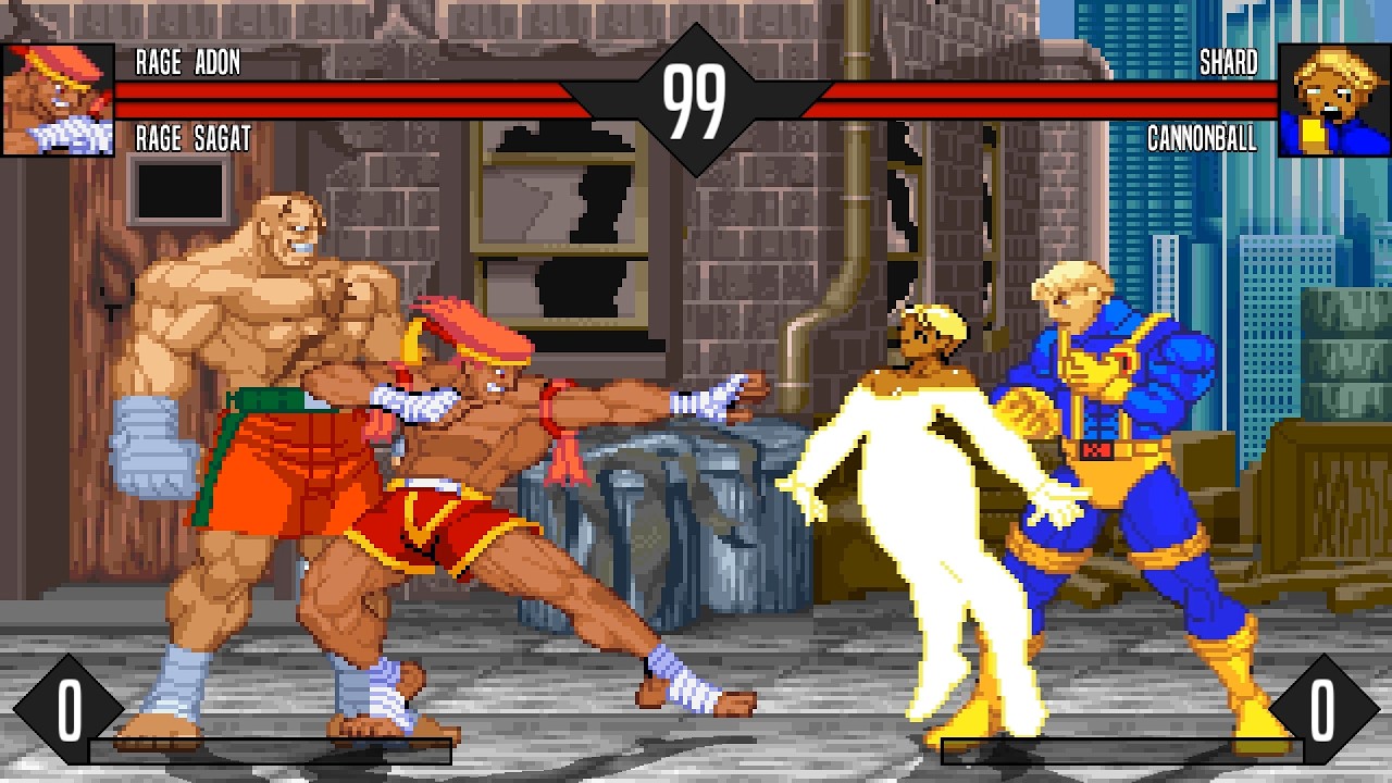MUGEN - Rage Adon & Rage Sagat vs. Shard & Cannonball - Download