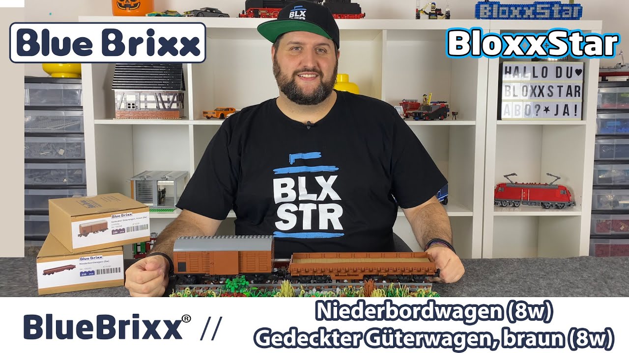 BLUEBRIXX® 🚂 Gedeckter Güterwagen & Niederbordwagen in 8W ▶️ UNBOXING, REVIEW, BUILD & FAKTEN 💬📽️4K