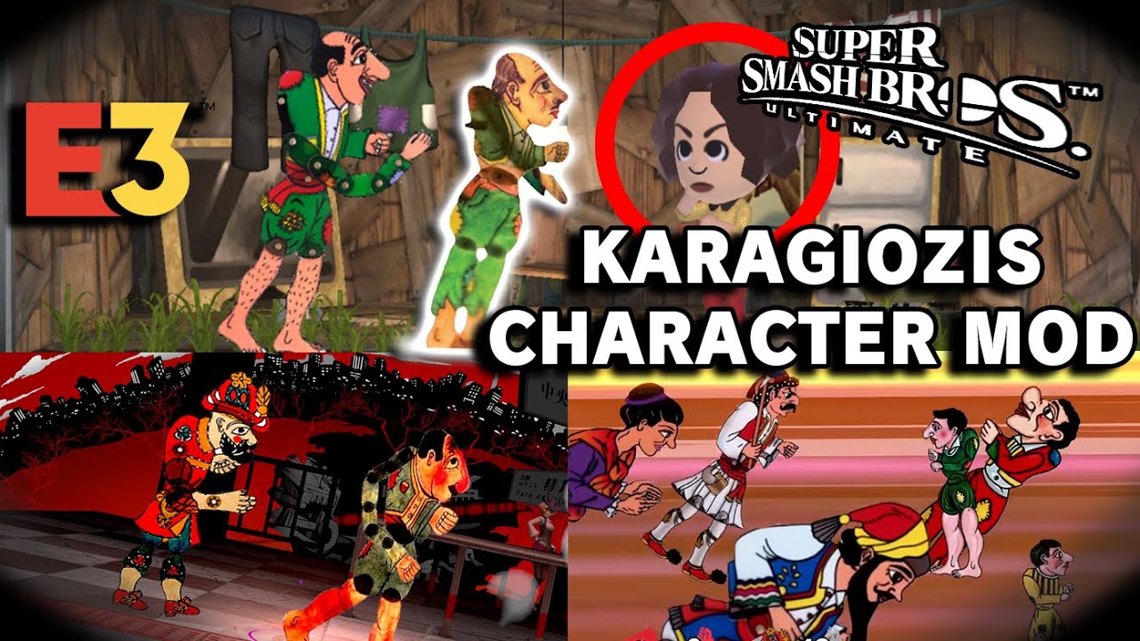 Karagiozis Greek Mod Character Trailer in Smash Bros Ultimate - Ryujinx emulator - Καραγκιόζης
