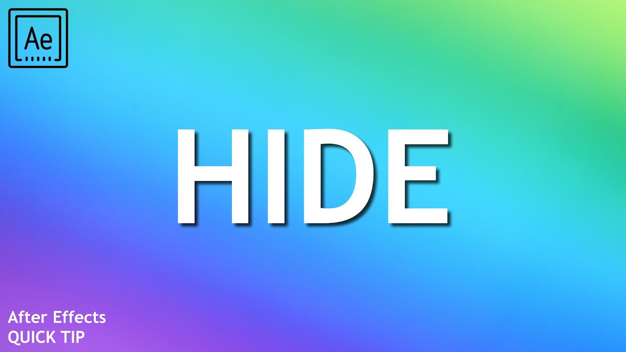 After Effects QUICK TIP | How to hide Text Layer ?