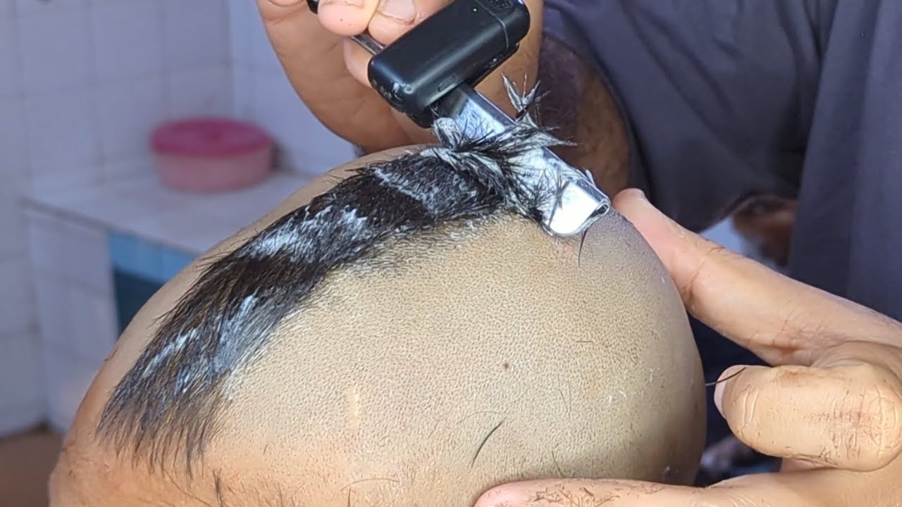 ASMR 😁 for good sleep head shave shave relaxing sound tutorial zaibi barber shop 2026
