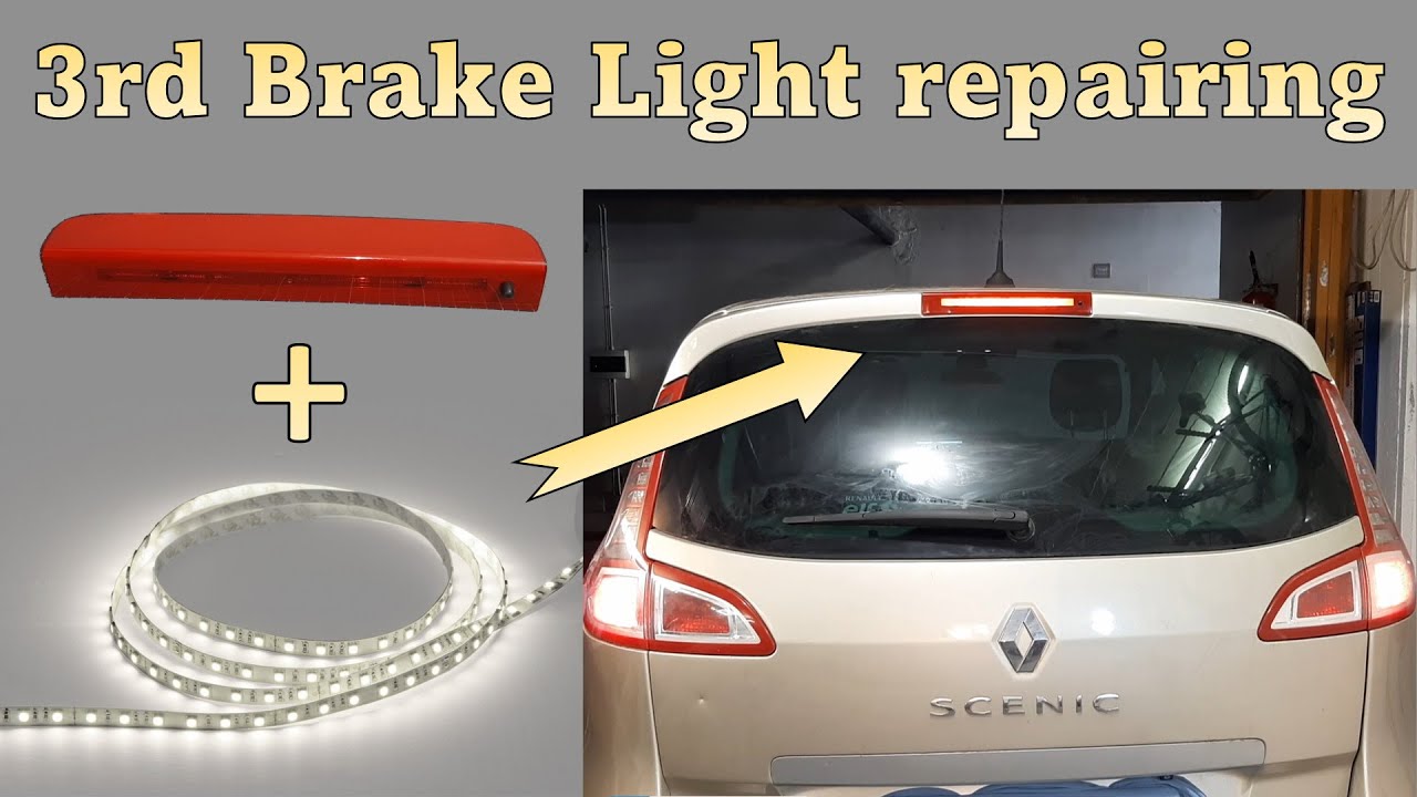 3rd brake light replacement repairing. Renault Scenic