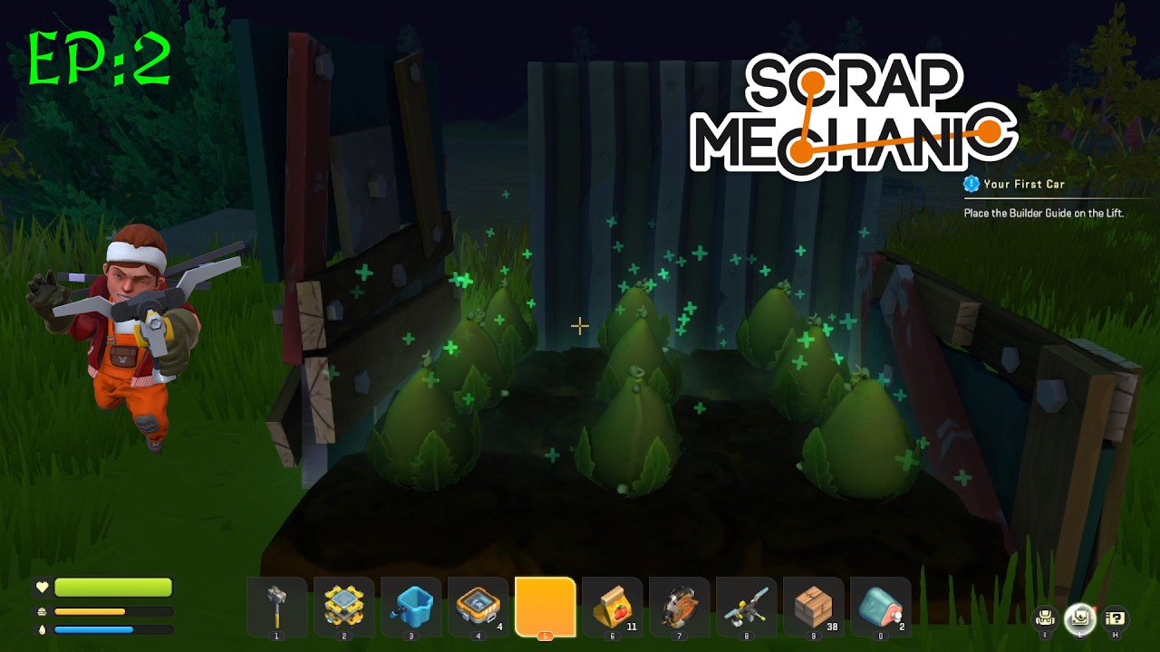 Scrap Mechanic Let's Play Ep 2: Building Our First Base!