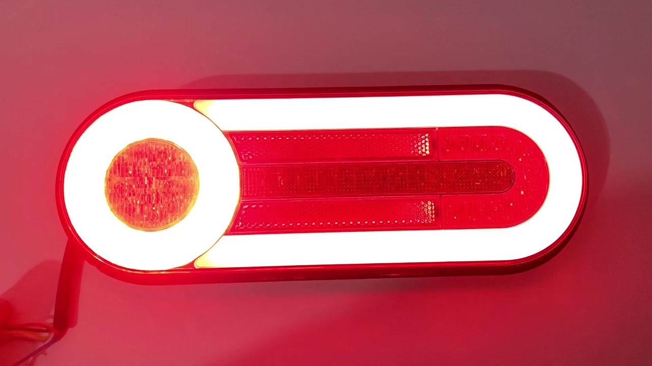Lampa zespolona 5 funkcyjna do przyczepy naczepy dynamiczny kierunkowskaz neon 12v 24v