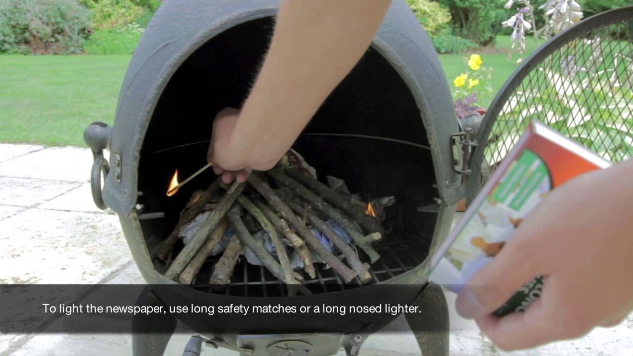How to light a fire in your Cast Iron Chimenea