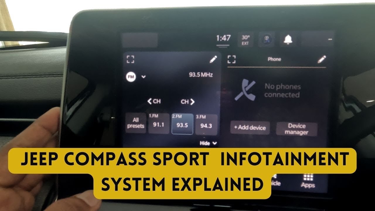 Jeep compass sport  screen and infotainment system explained  | entry level jeep product