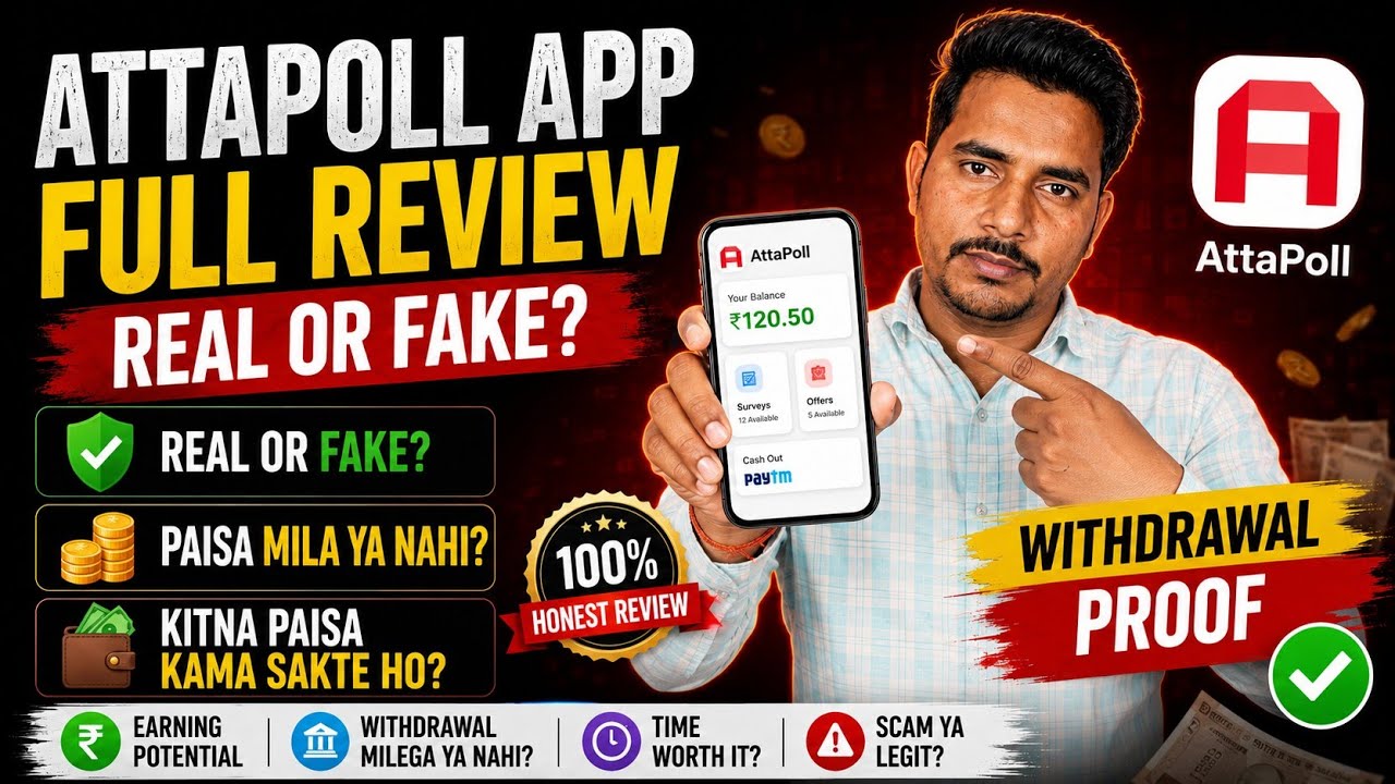 AttaPoll App Review 2026 | Real or Fake? | Payment Proof 💸 | AttaPoll Se Kitna Paisa Kama Sakte Ho?