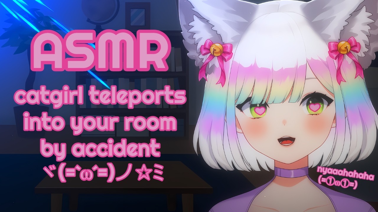 【ASMR】catgirl teleports into your room🐱🤍 | lighthearted roleplay🌸 | sleep aid 💫🌠| 【EN/JP】#3DIO #asmr