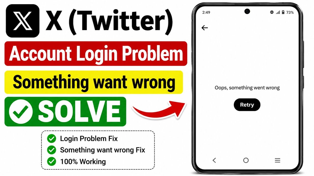 X (Twitter) Login Problem Fix 2026 | Oops, Something Went Wrong Error Solve | X Account Login Issue
