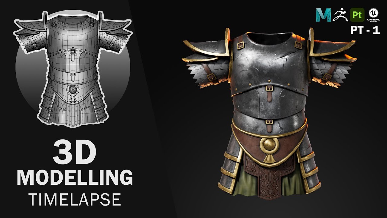 Metal Armor | Game Prop Timelapse | Modelling | Part 1/2