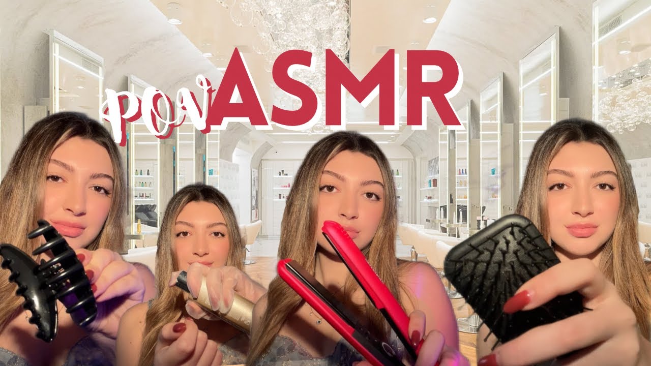 POV ASMR: PARRUCCHIERA PETTEGOLA TI FA I CAPELLI | hairbrushing / phon sounds / water sounds