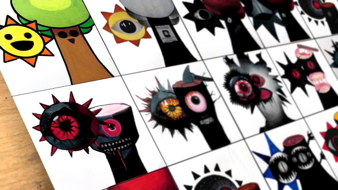 Drawing Incredibox Sprunki: Mr Sun & Mr Tree Phase 1 to Phase 12 / Duo Sprunki Mod