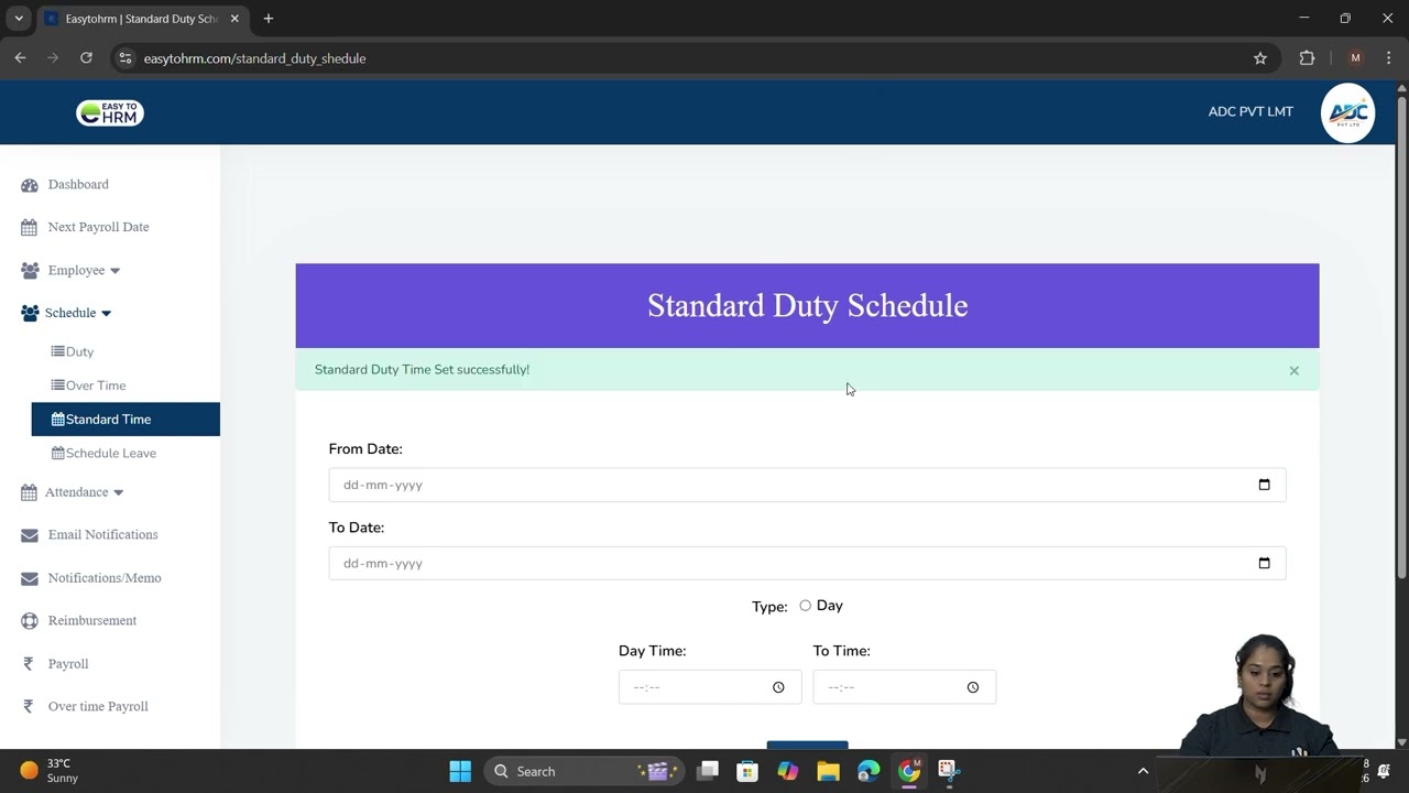 EASY TO HRM Duty scheduling and attendance