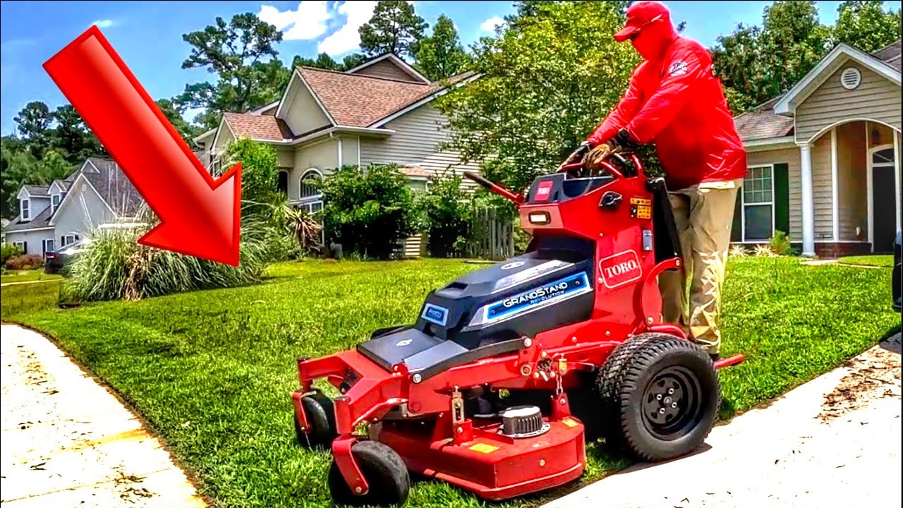 Grass Cutting | Mowing a very bumpy St Augustine lawn that isn't quite growing right