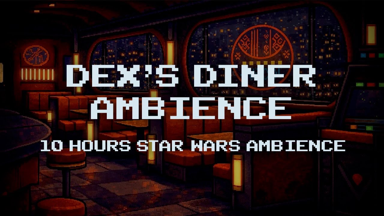 Cozy Dex's Diner Star Wars Episode II Ambience with Rain | 10h Pixel Art for Focus & Relaxation