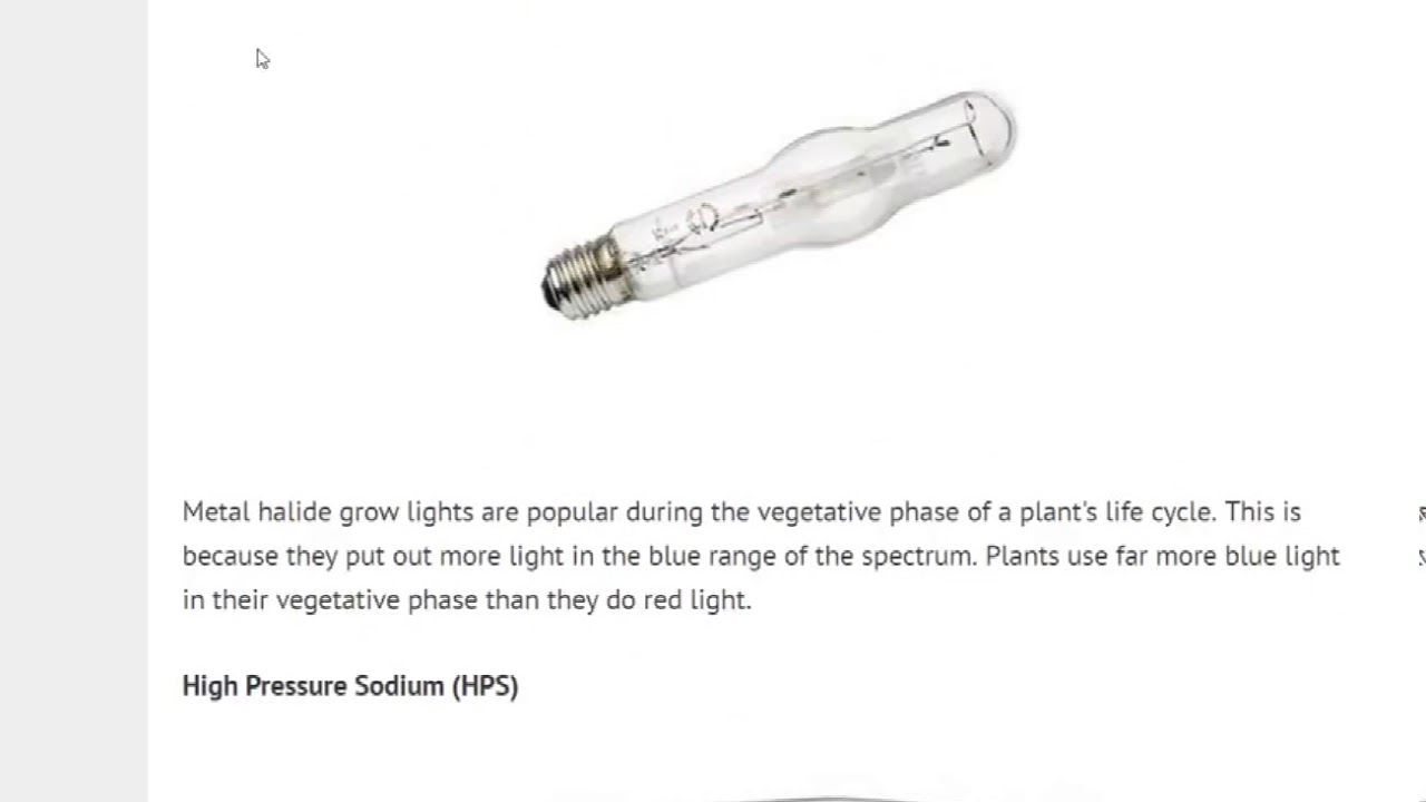 Cannabis Grow Lights:CFL, LED, HPS, MH, CMH grow light