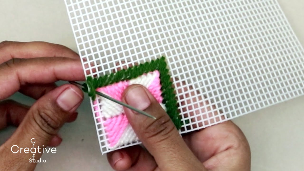 New square pattern design on plastic net sheet | Pankha design