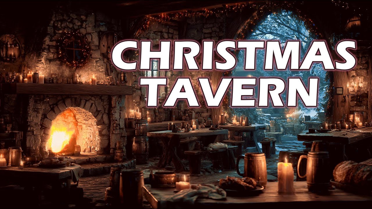 Christmas in a Medieval Tavern 🍻 Cozy Fantasy Ambience for Study, Sleep & RPG | Medieval Music