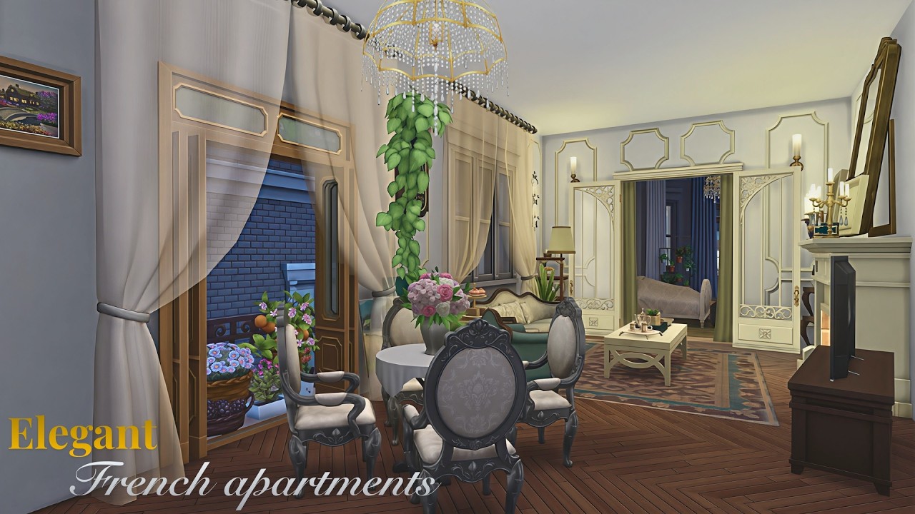 Paris Style Apartment🗼 in San Myshuno🌇 | Sims4 - Speed Build (No CC)