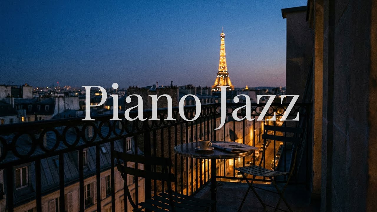 Balcony Jazz | Paris Night Balcony with Eiffel Tower Views & Smooth Jazz