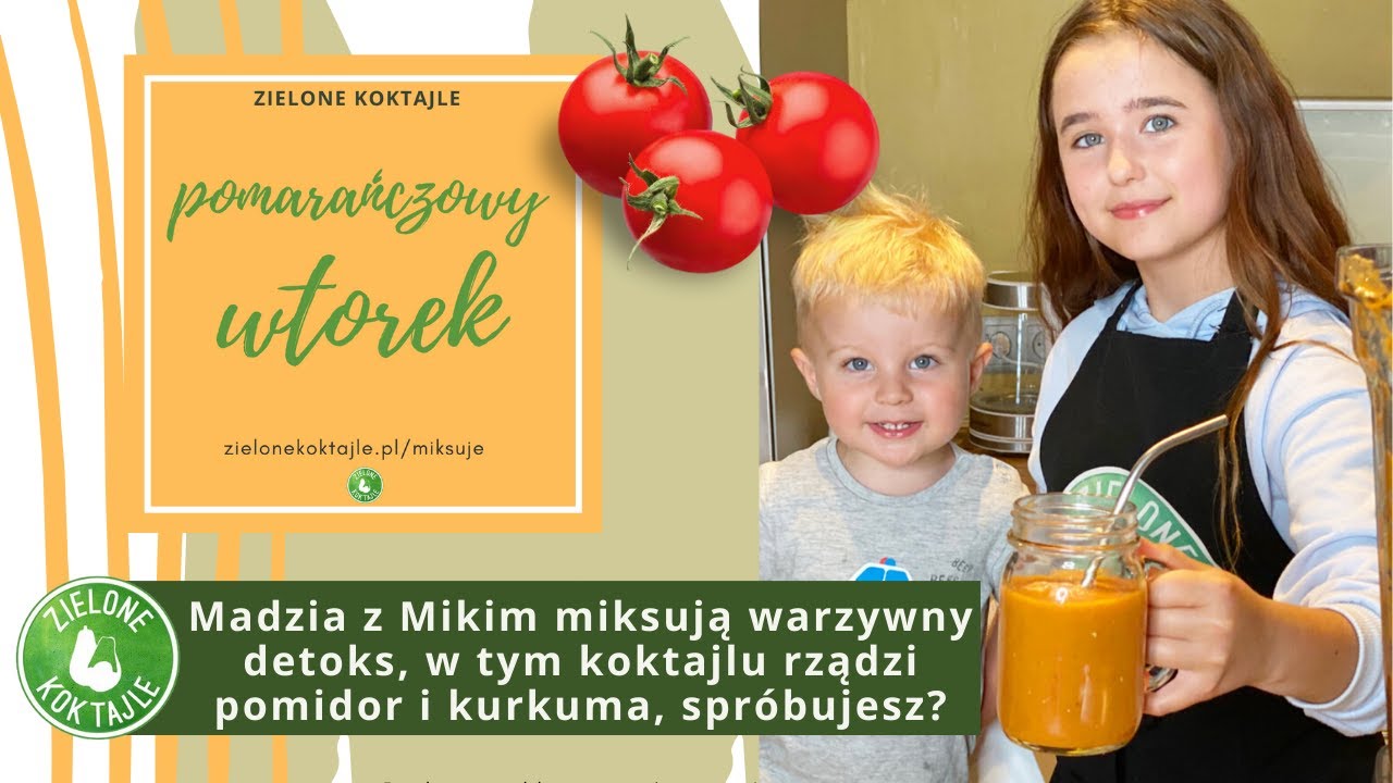 Madzia z Mikim miksują warzywny detoks, w tym koktajlu rządzi pomidor i kurkuma, spr&oacute;bujesz?