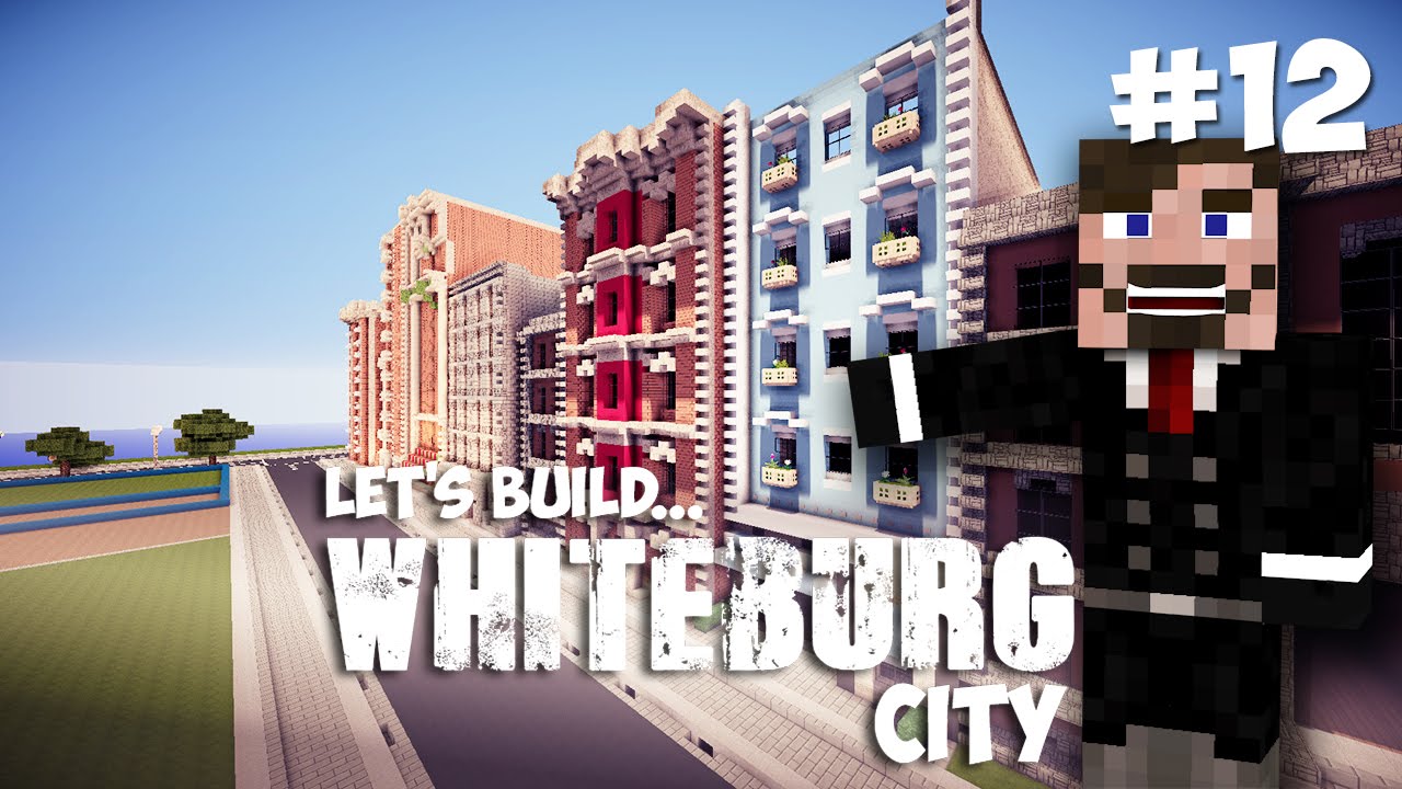 Minecraft Lets Build Whiteburg City - Row/Brownstone Houses Time lapse