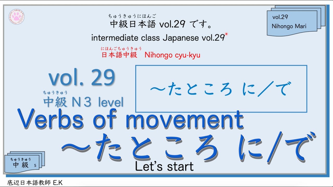中級Vol.29 Intermediate class Japanese  [  〜たところ に/で  ] #日本語 #jltp #中級 #n3