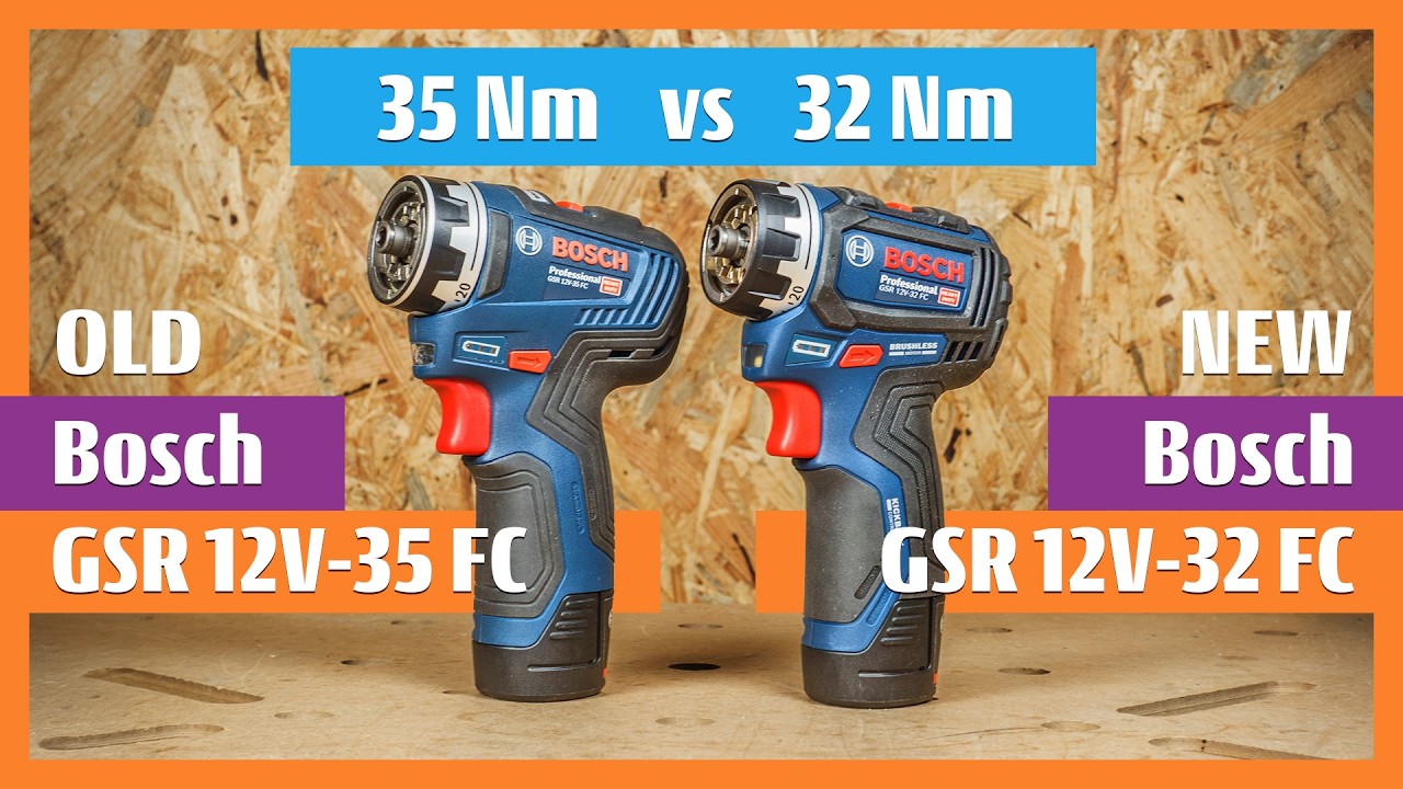 Comparison performance older 35 Nm drill Bosch GSR 12V-35 FC vs NEW 32 Nm 12V-32 FC #boschtools
