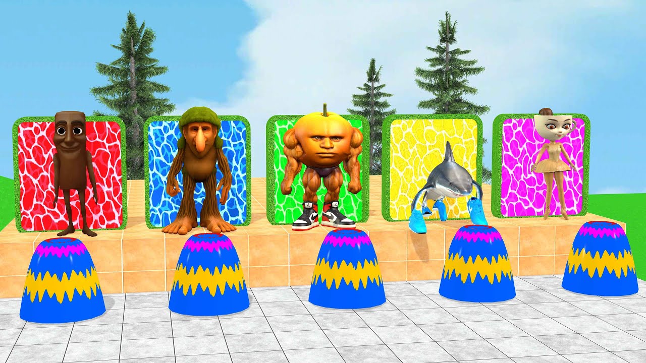 Long Slide Game With Cow Elephant Gorilla Hippopotamus Tiger 3d Animal Game Funny 3d Animals