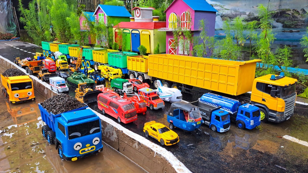 Mobil Truk Tronton Panjang Penuh Mobil Mobilan | Truk Oleng, Truk Molen, Excavator, Mobil Balap