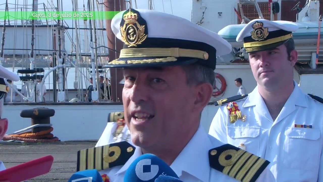 El buque escuela Juan Sebastián de Elcano llega a Gijón con la princesa Leonor a bordo