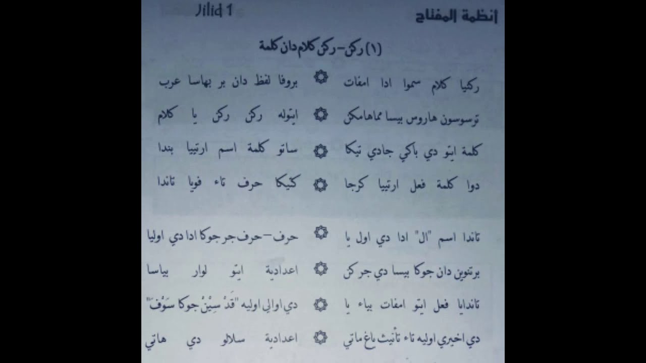 Lagu Al Miftah Sidogiri Jilid 1 || Rukun-rukunnya Kalam