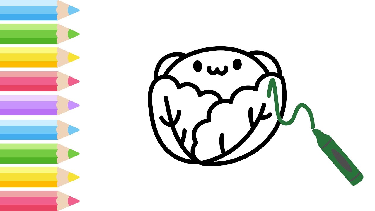 Coloring a Cute Cabbage | Fun and Creative Coloring for Kids | Perfect Art Time for Kids