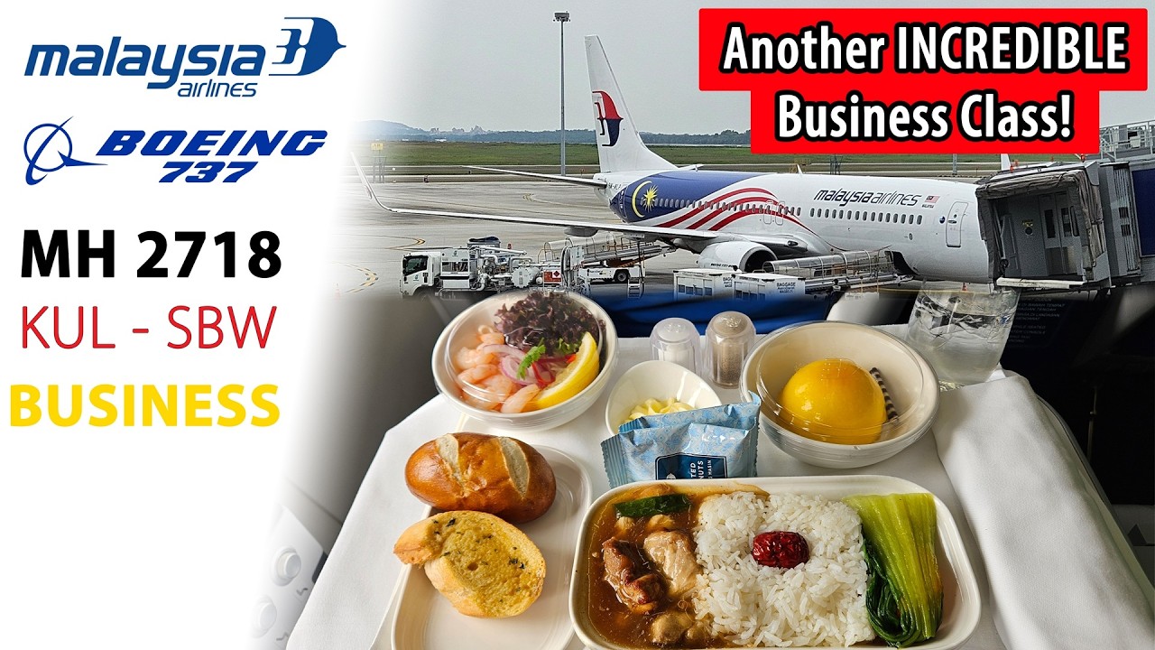 A TERRIFIC Business Class Experience on Malaysia Airlines! | 737-800 | 🇲🇾 Kuala Lumpur to 🇲🇾 Sibu