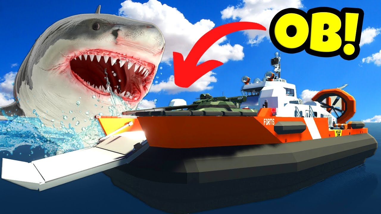 OB & I Try to CAPTURE a MEGALODON with a Ship in Stormworks Multiplayer!