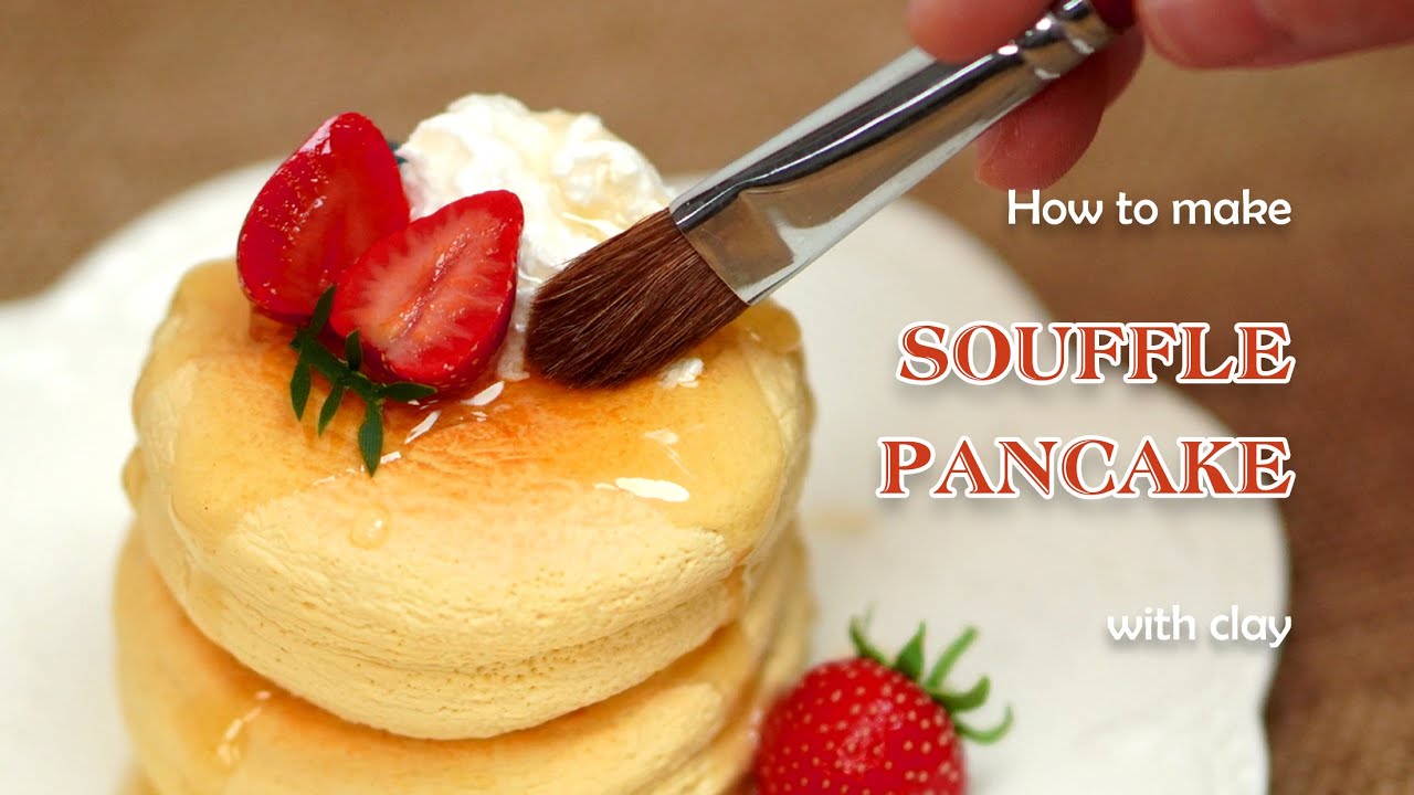 How to make Souffle Pancake with clay\DIY\Polymer clay\clay ASMR\fakefood\tutorial