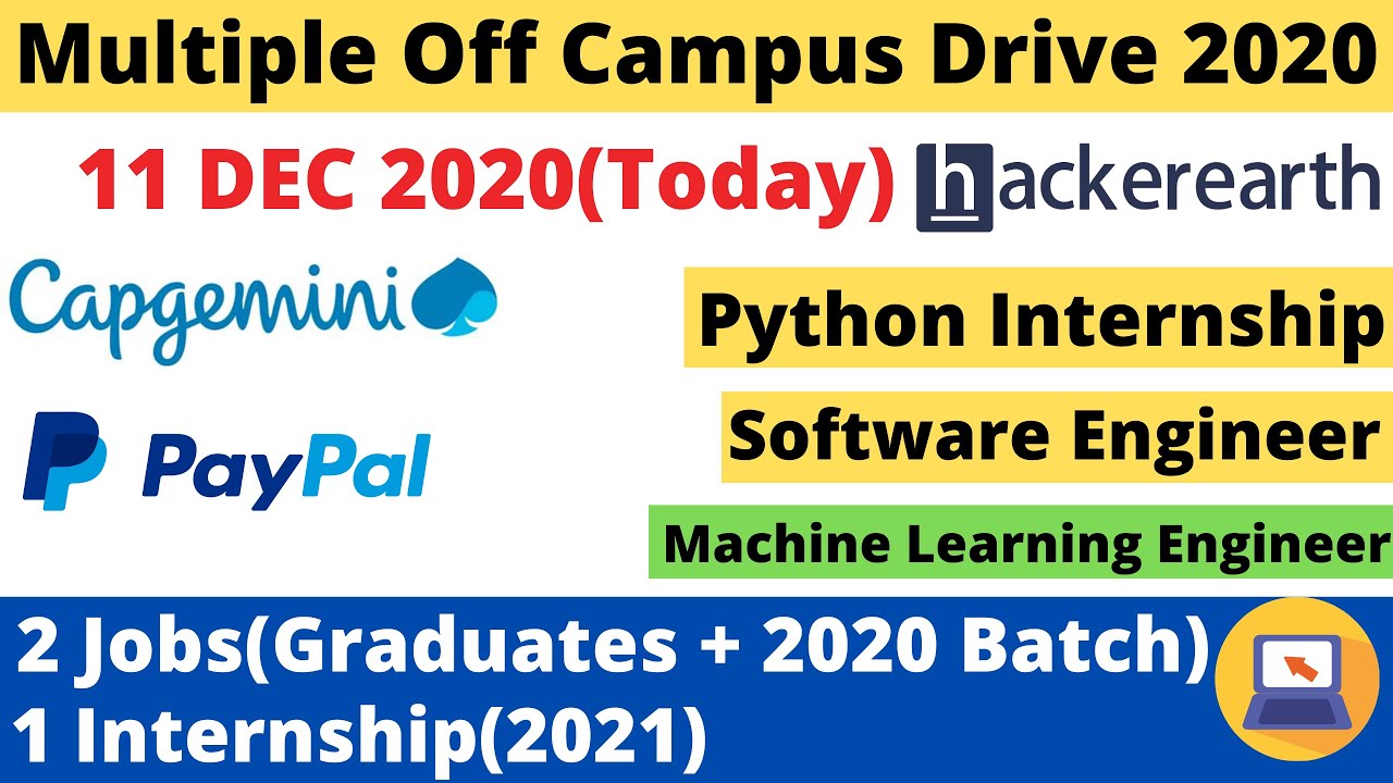 Off Campus Drive for 2020 Batch | Internship for 2021 Batch #Jobs #NewJobs #Internships
