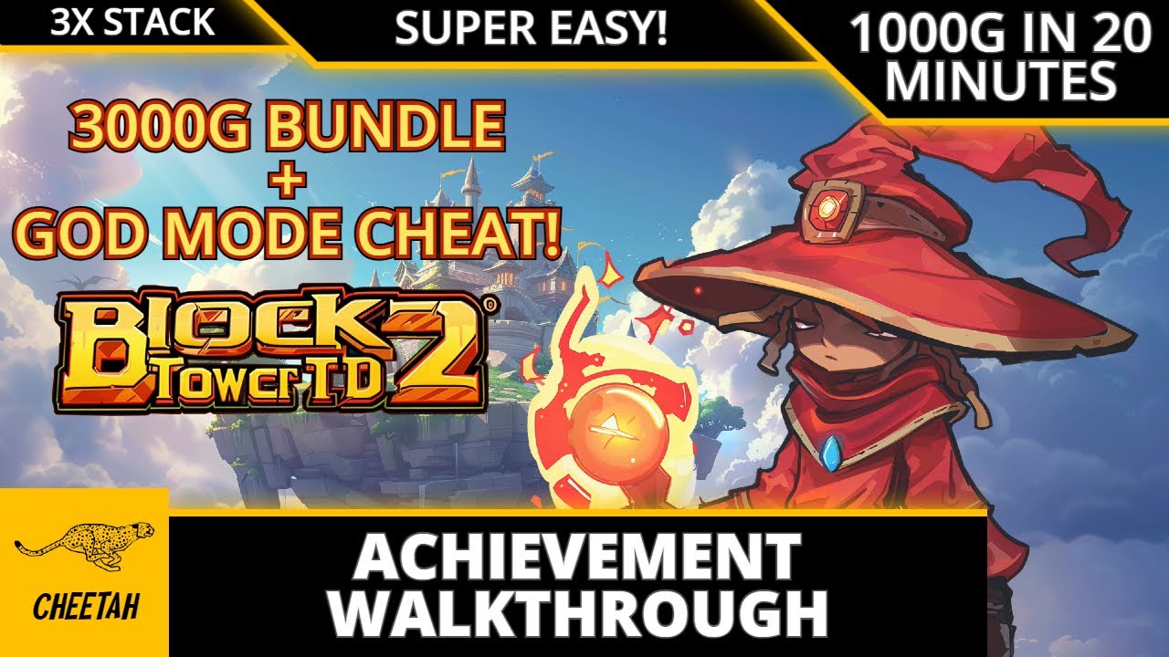 Block Tower TD 2 - Achievement Walkthrough (GOD MODE CHEAT + EASY 3000G BUNDLE!) 1000G IN 20 MINUTES